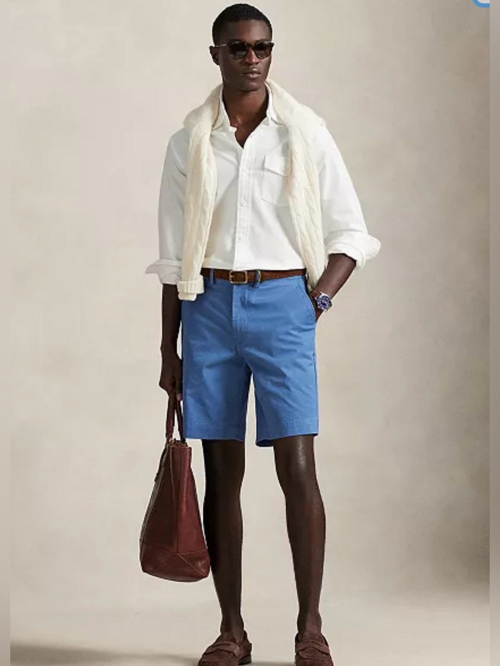 Polo by Ralph Lauren Mid Blue 9” Flat-Front Chino Shorts size 36